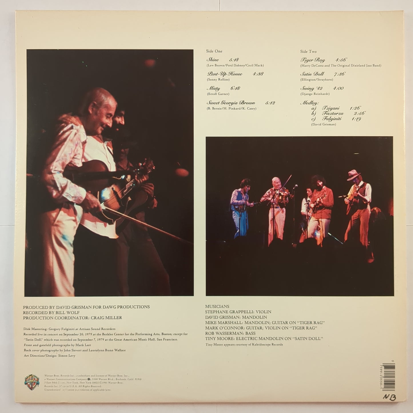 Stephane Grappelli/David Grisman - 'Live'