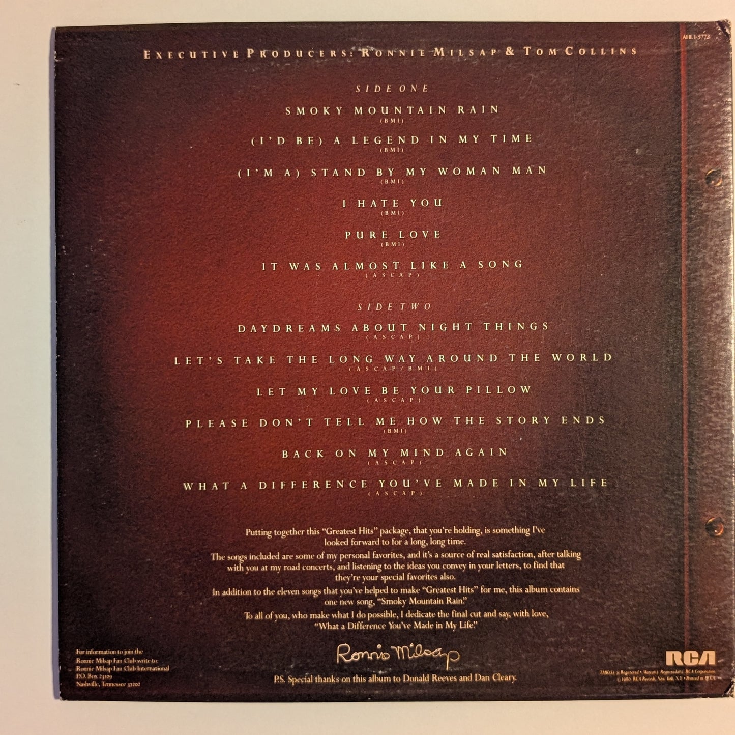 Ronnie Milsap - 'Greatest Hits'