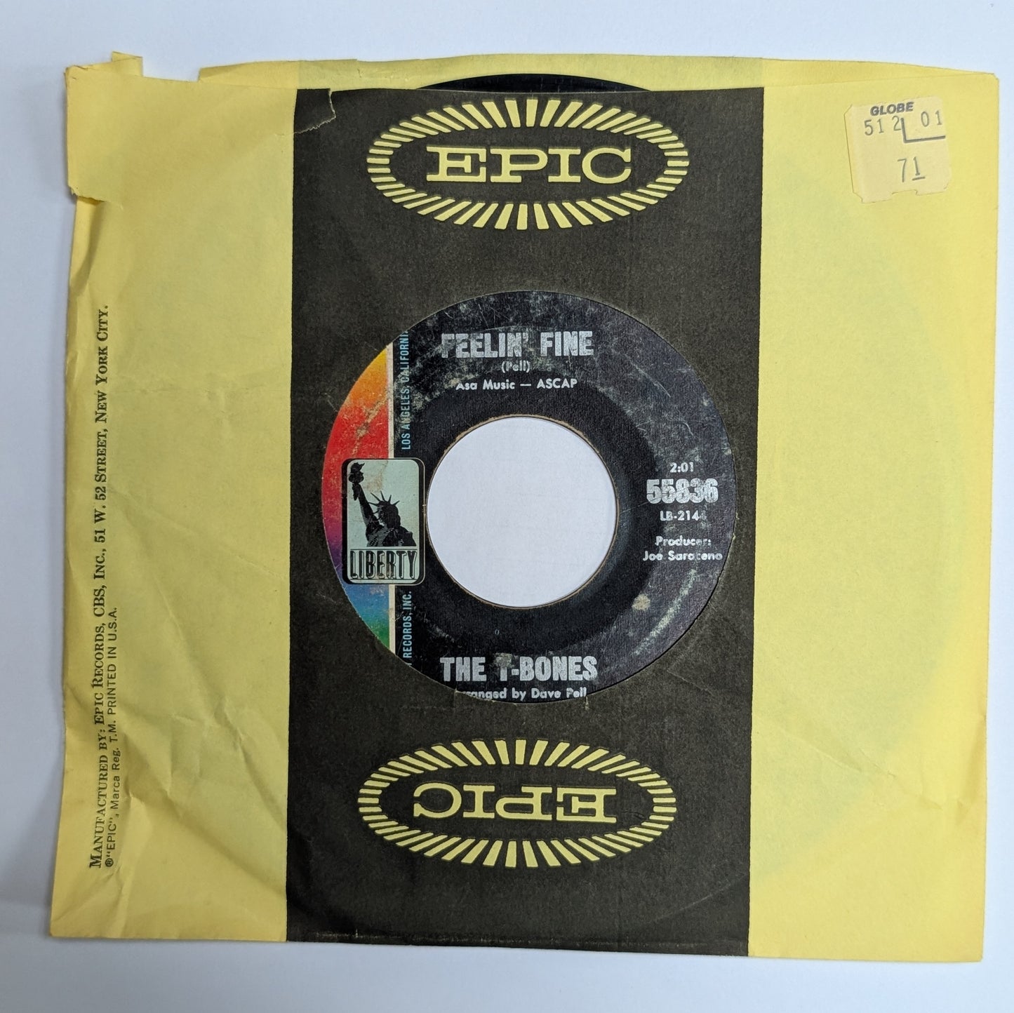 The T-Bones - 'No Matter What Shape (Your Stomach's In)/Feelin' Fine)